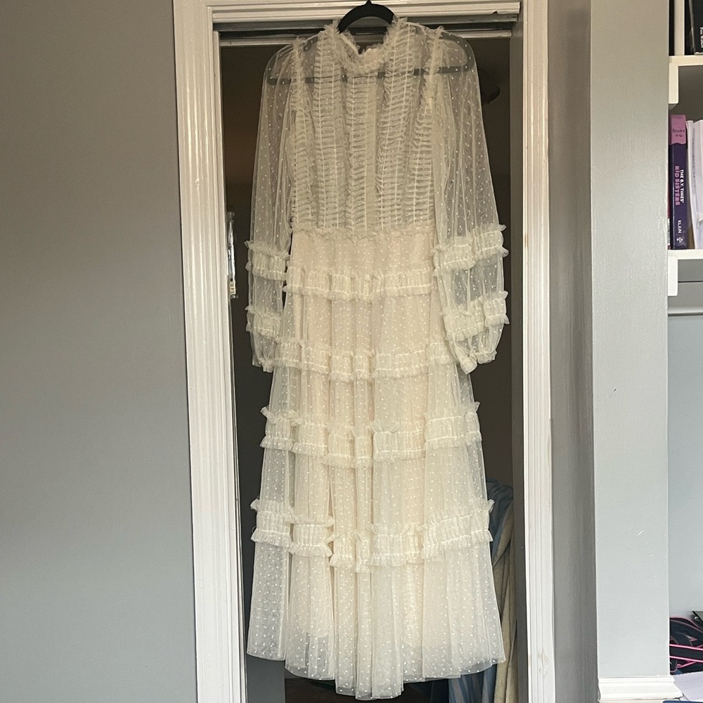 Ivory Tiered Ruffle Maxi Dress